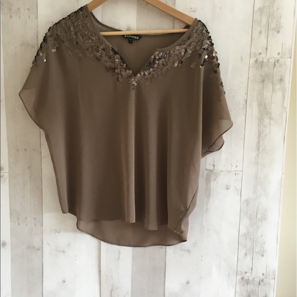 Brown sequins top Express