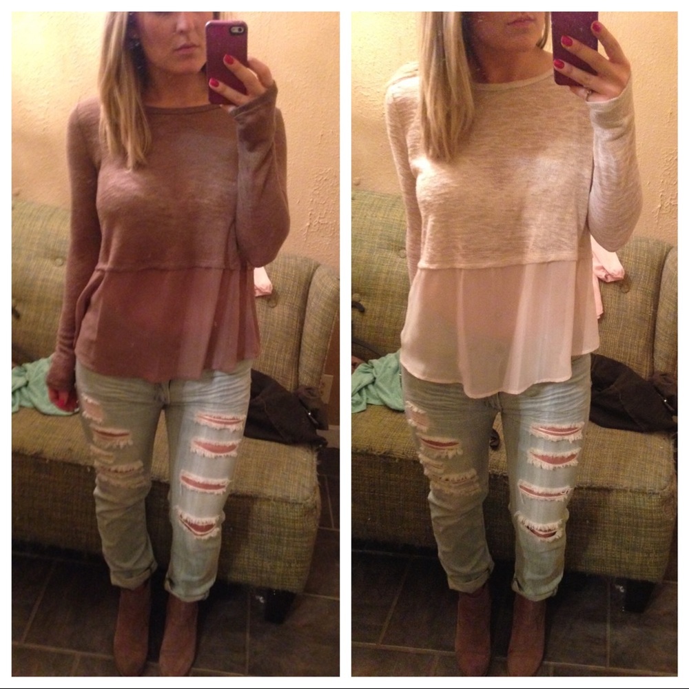 Boutique Sweaters (2) with Sheer Bottom (Med)