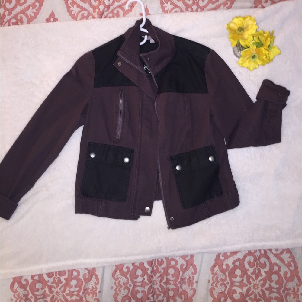 Plum-colored fall jacket