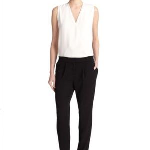 Vince crepe two-tone jumpsuit