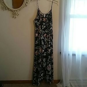 Satin floral tie dress