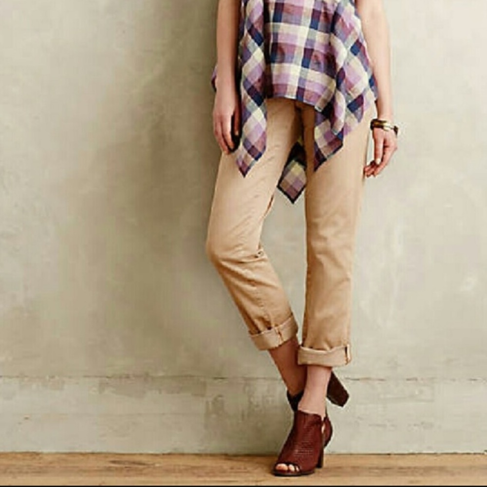 Anthropology khaki chinos, size 25