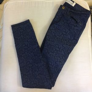 Blue floral jeans