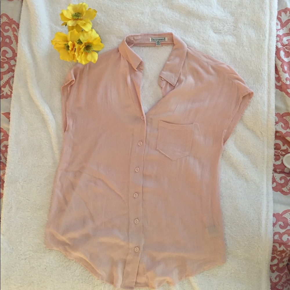 Backless blush blouse