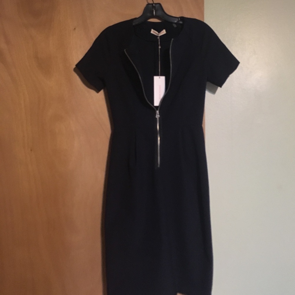 Rebecca Taylor navy shift zipper dress
