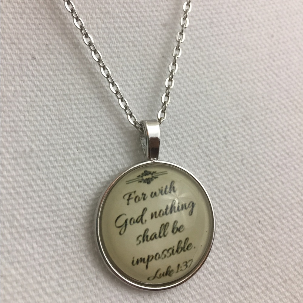 5 for $25 • Bible Verse Glass Pendant Necklace