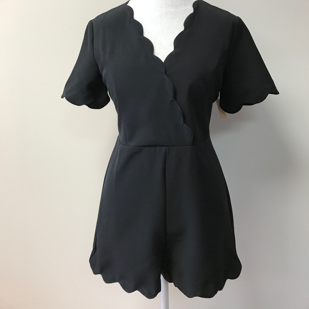 Black Scalloped Romper
