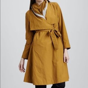 Eileen Fisher Trench Coat Cascade Collar Parka