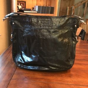 Classic Coach black leather purse