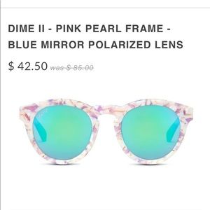 Diff Eyewear, DIME II, Pink Pearl Frame Sunglasses