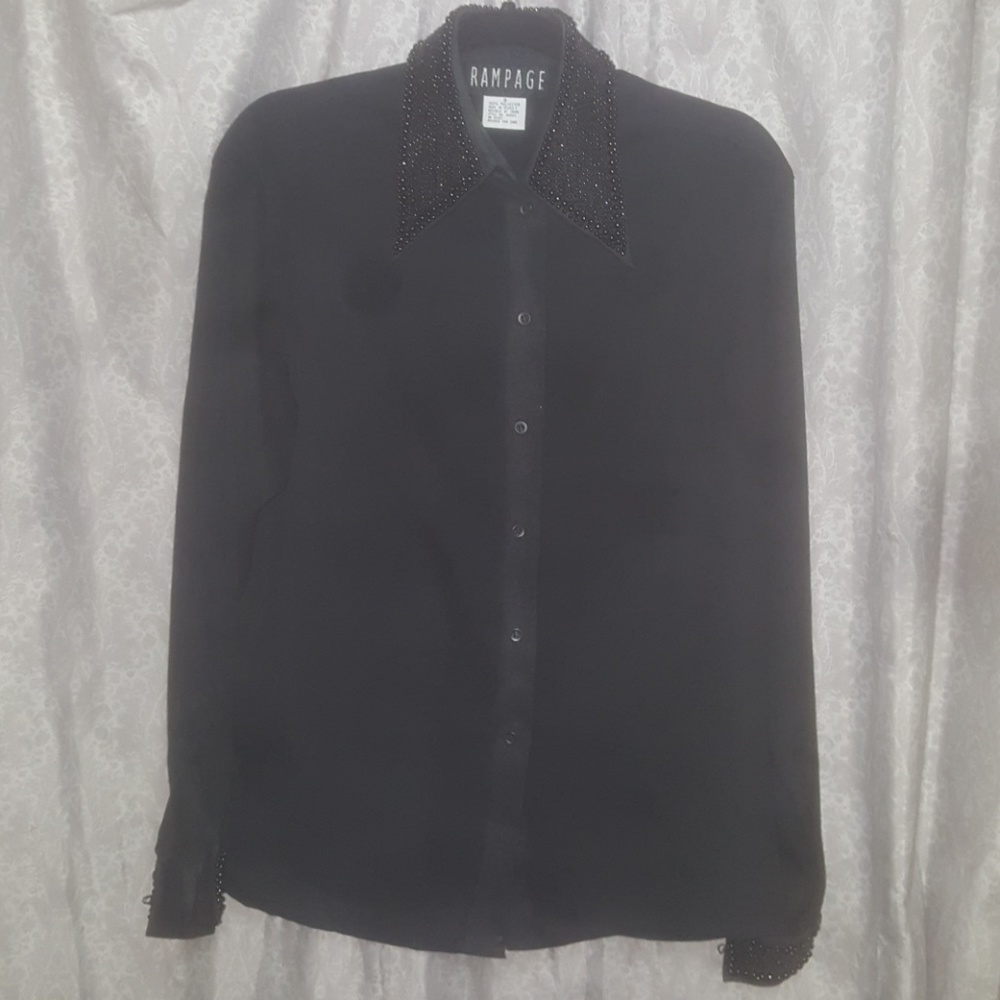 Sheer beaded blouse