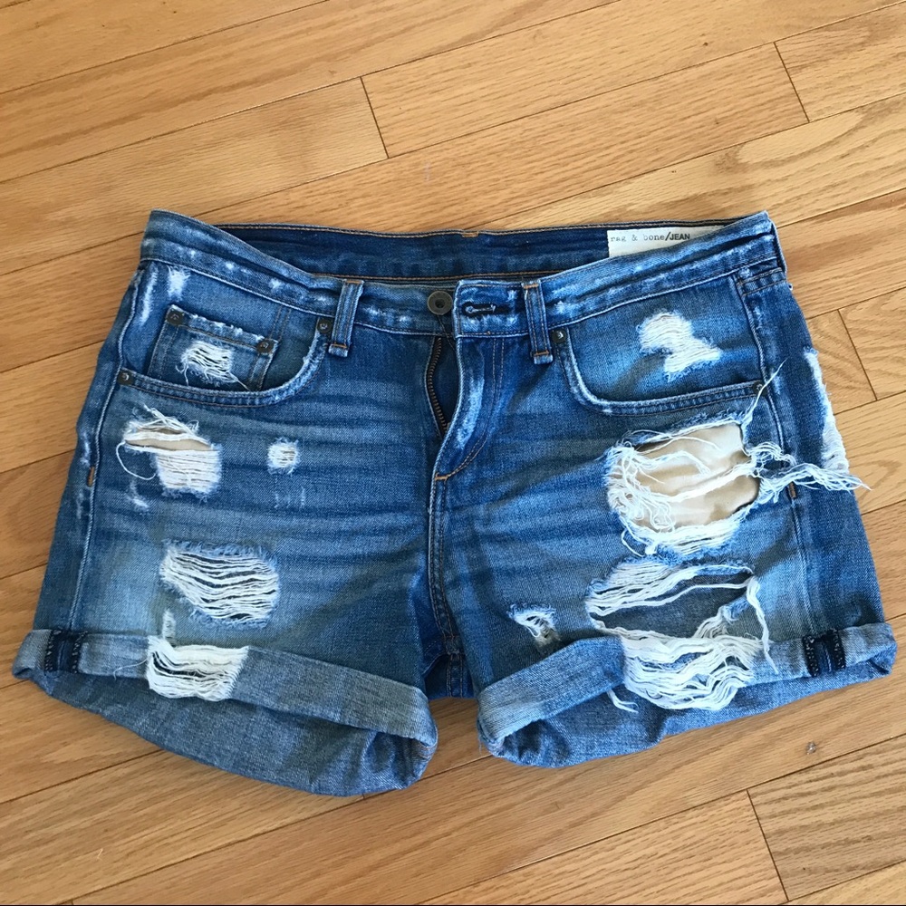 Rag and bone distressed jean shorts