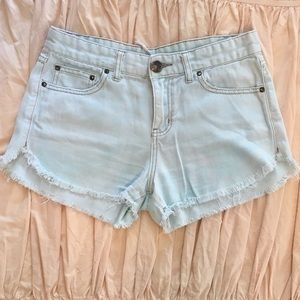 Free People High Waisted Distressed Shorts