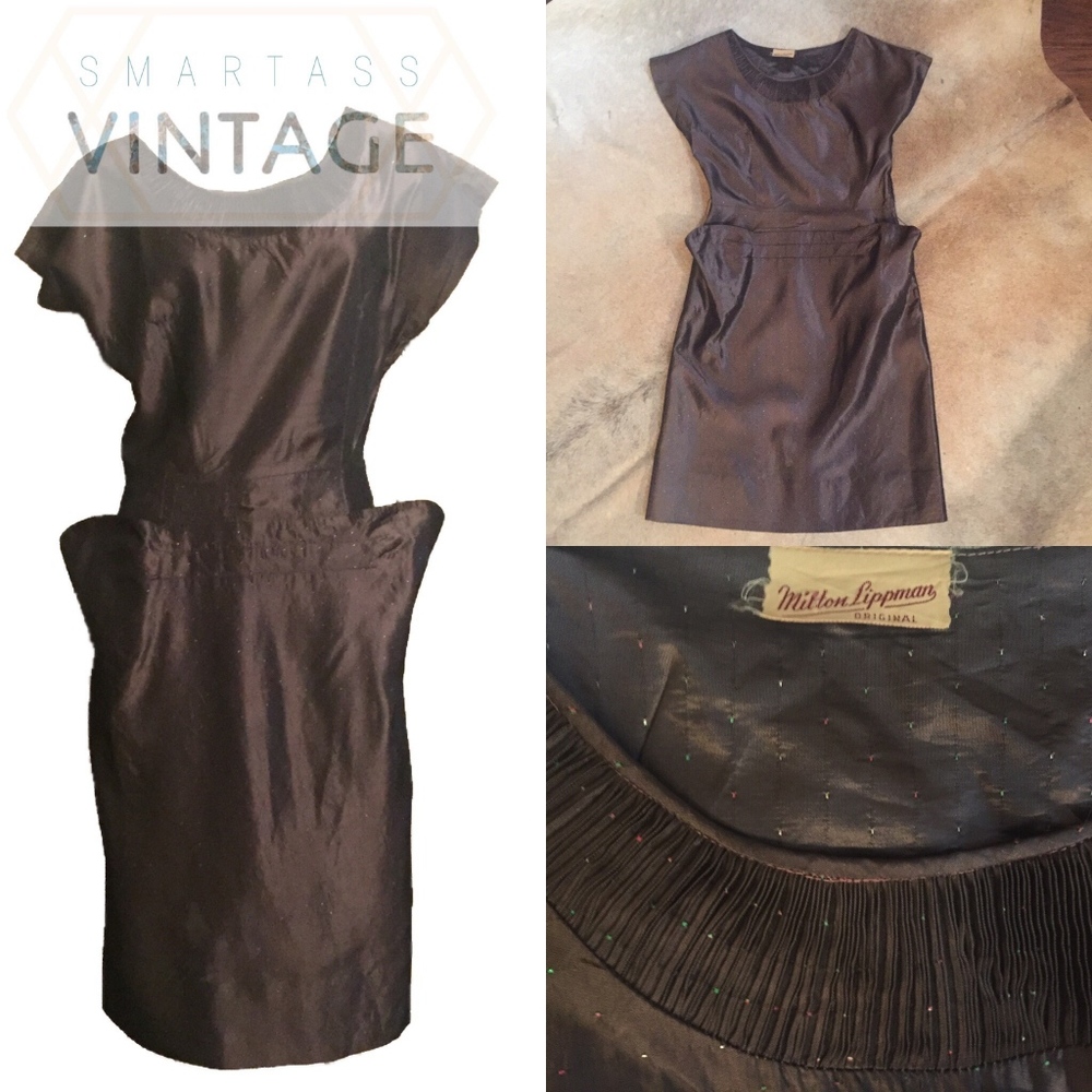Gorgeous 50s Taffeta Cocktail Dress, M