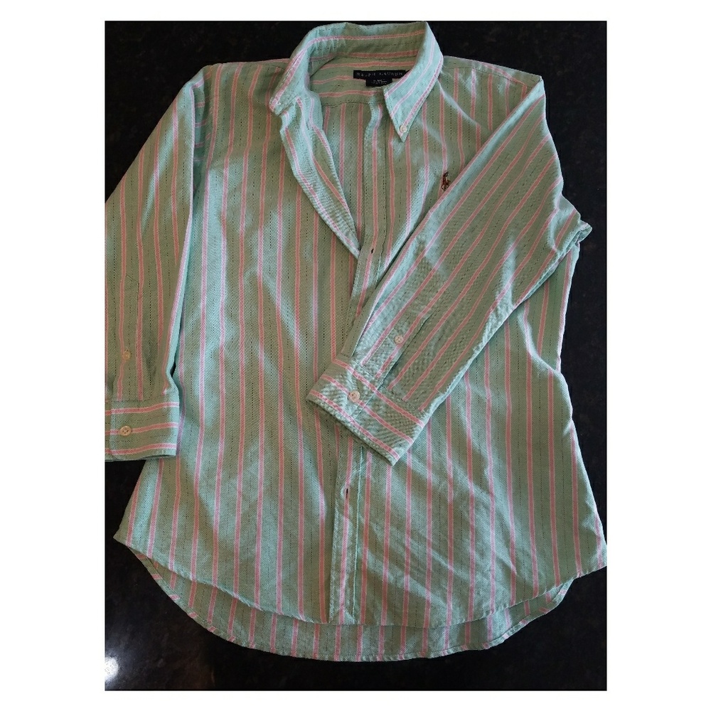 Ralph Lauren Slim Fit 3/4 Sleeve Button Down