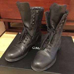 Chanel combat boots