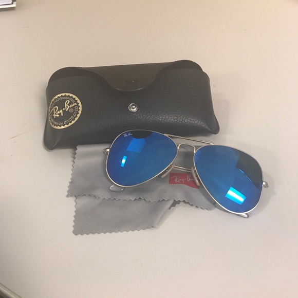 RayBan Blue Mirror Aviators main image 4