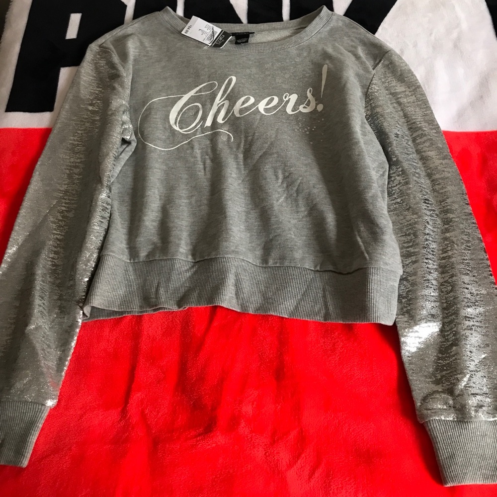 NWT rue21 Silver Sparkle 'Cheers' Soft Sweater!