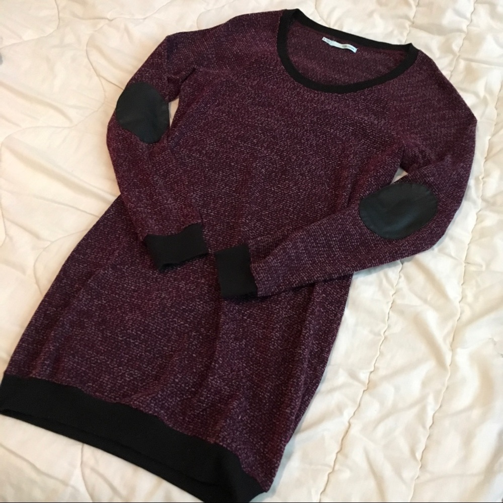 Elbow patch sweater dress