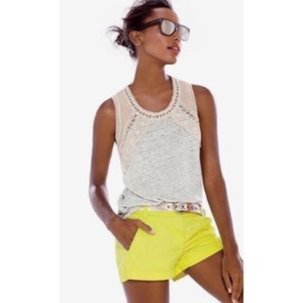 NWT Jcrew butter yellow shorts with 5 inch inseam.