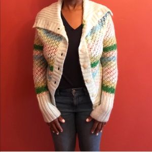 FREE PEOPLE striped knit cardigan sweater