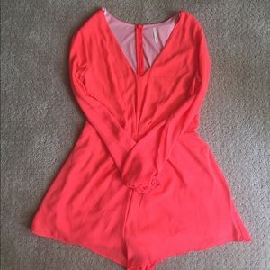 Necessary Clothing Neon Pink Long Sleeve Romper