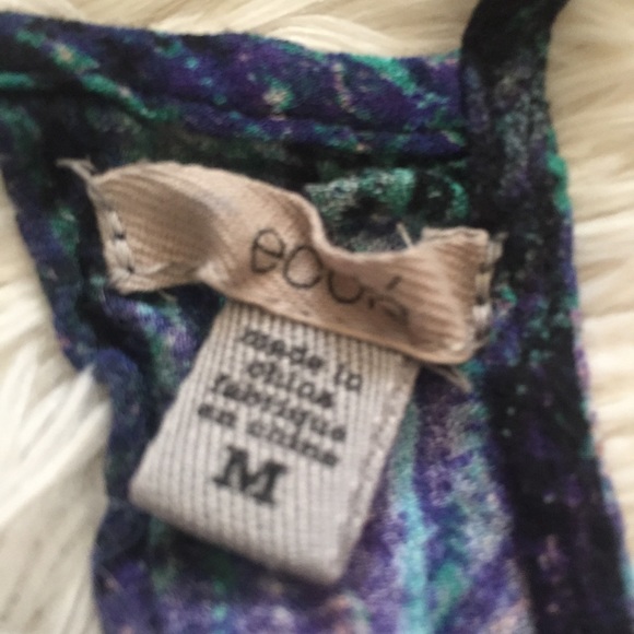 UO open back flowy fringe pom Pom Hem tank Medium - Picture 2 of 8