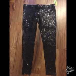 Tipsy Elves Black Sequin Leggings