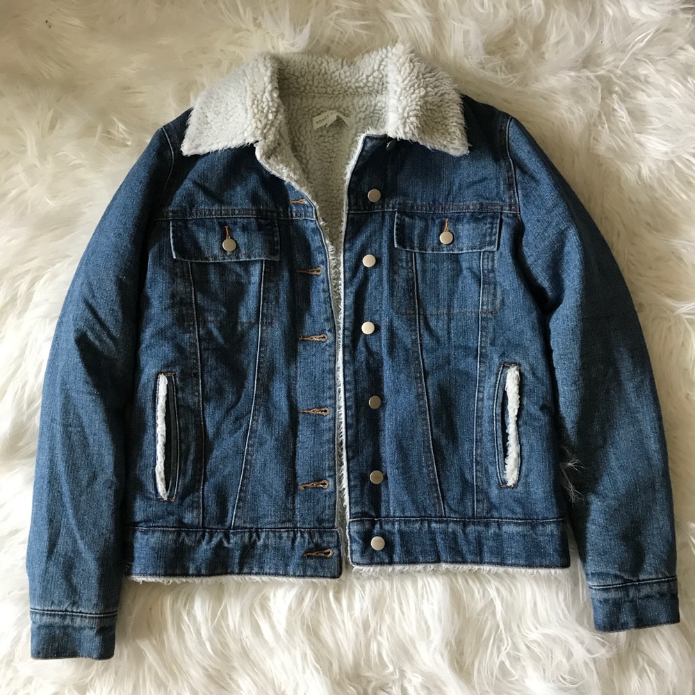 Kendall & Kylie Sherpa Lined Denim Jacket