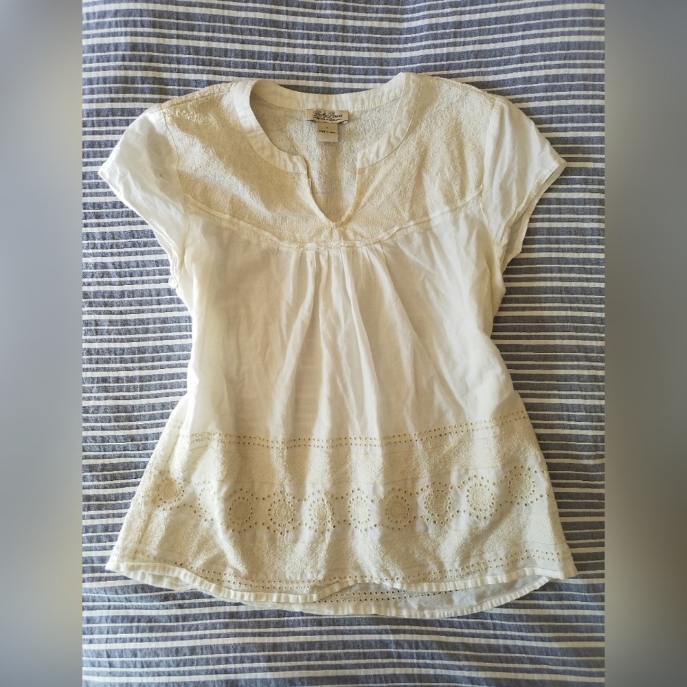 Lucky Brand Boho Short Sleeve Top