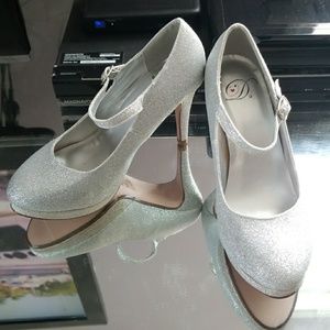 Silver Glitter High Heels