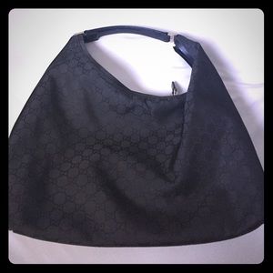 Gucci black GG shoulder bag