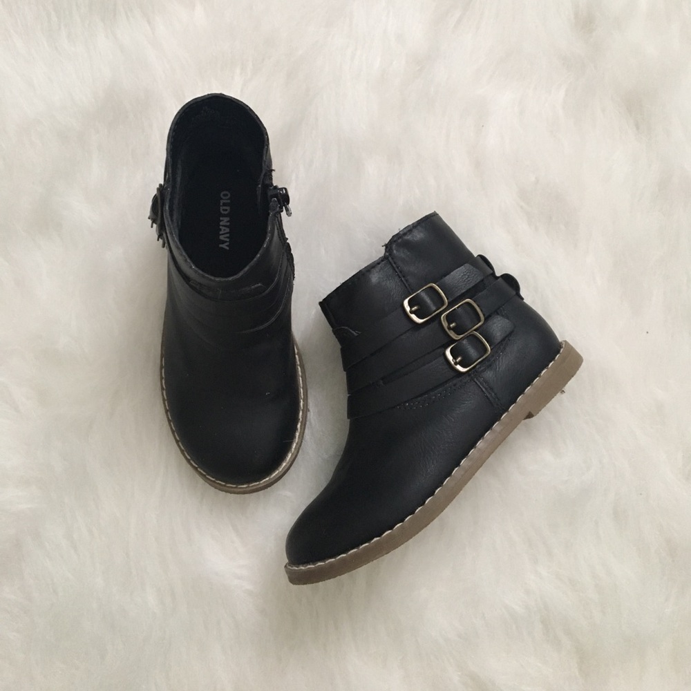 Black toddler booties