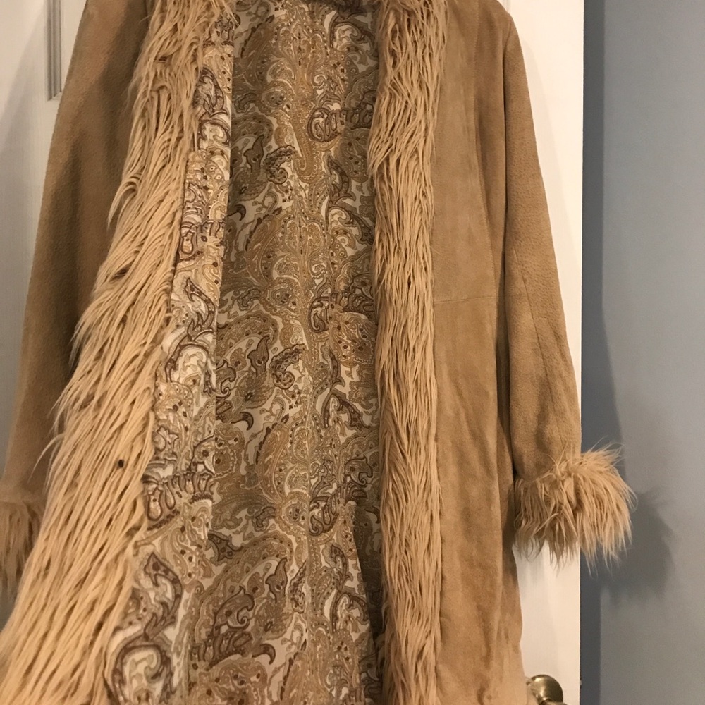 Long Leather fur lined jacket - Picture 2 of 6