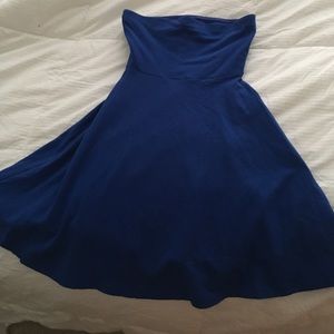 Express blue strapless dress