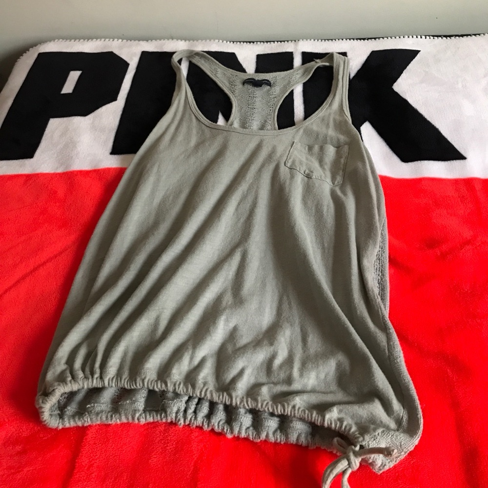 American Eagle Outfitters Gray Tie Tank Top