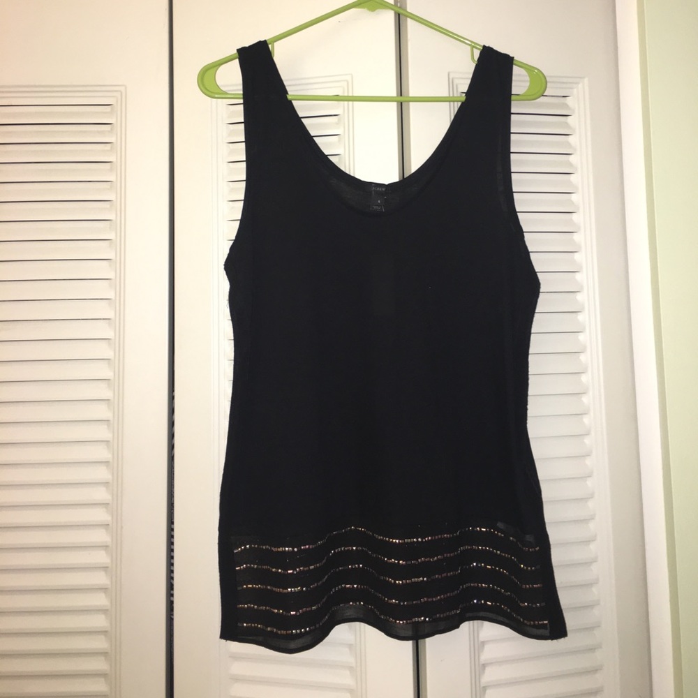 J.Crew Black Tank Top with Gems