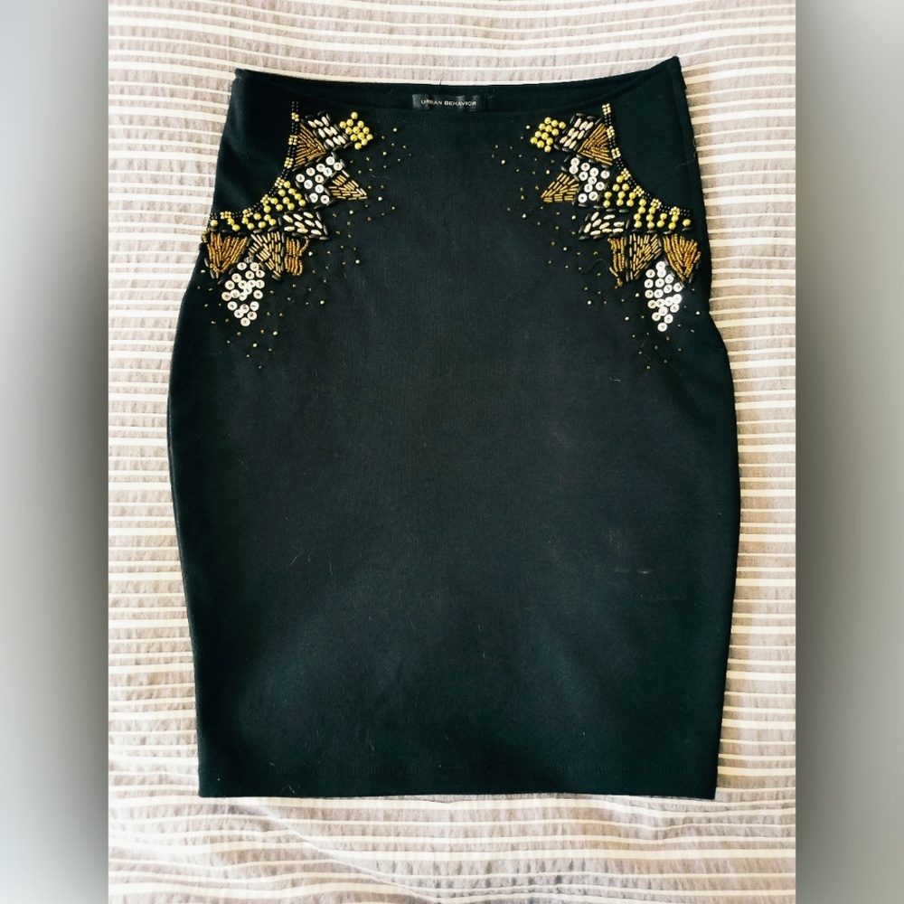 Hot Urban Behavior Beaded Pencil Skirt