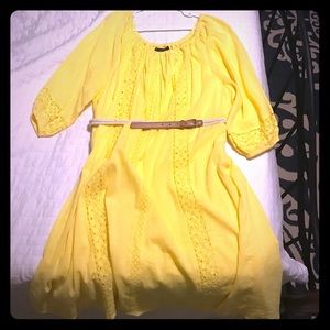Lane Bryant yellow dress with belt size 26/28