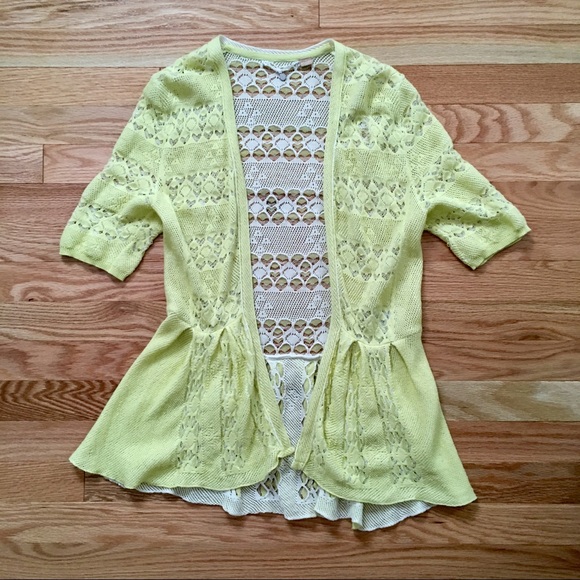 Anthropologie Peplum Lace-y Cardigan - Picture 2 of 5