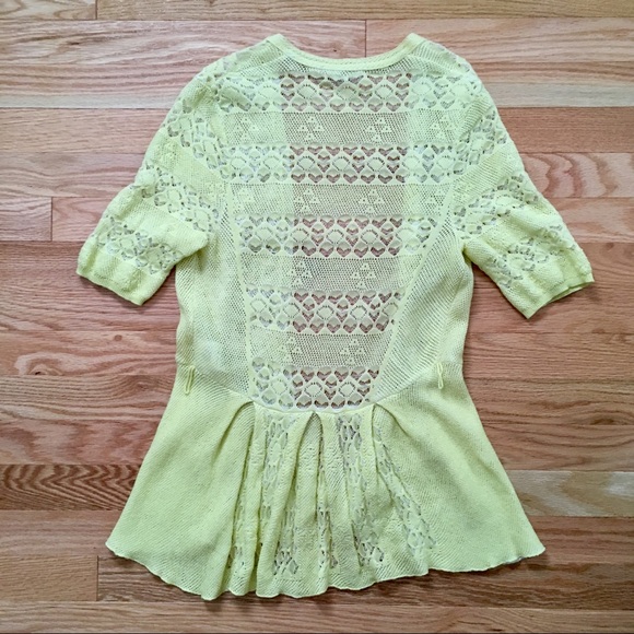 Anthropologie Peplum Lace-y Cardigan - Picture 3 of 5