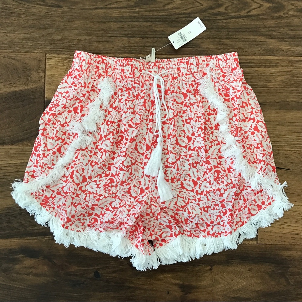 NWT Anthro Fringe Floral Boho High Waist Shorts - Picture 2 of 8