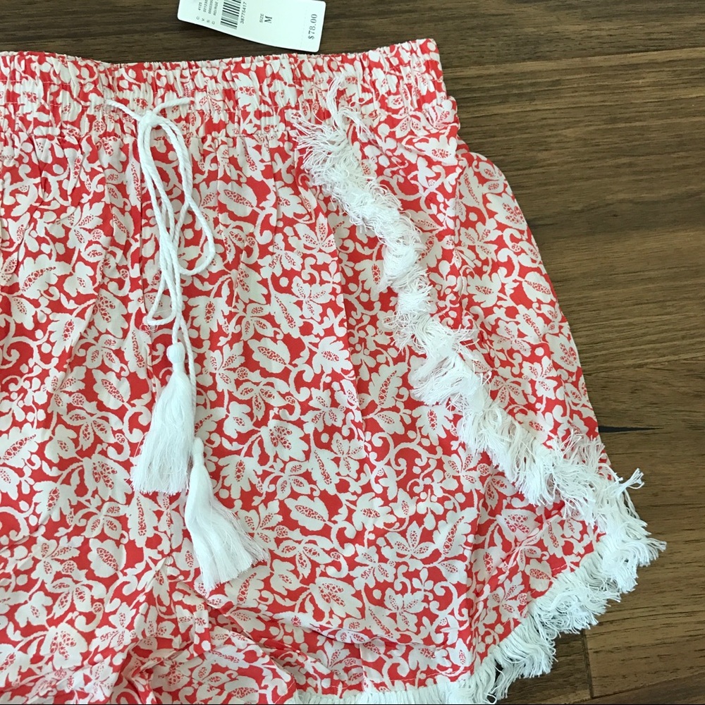 NWT Anthro Fringe Floral Boho High Waist Shorts - Picture 4 of 8