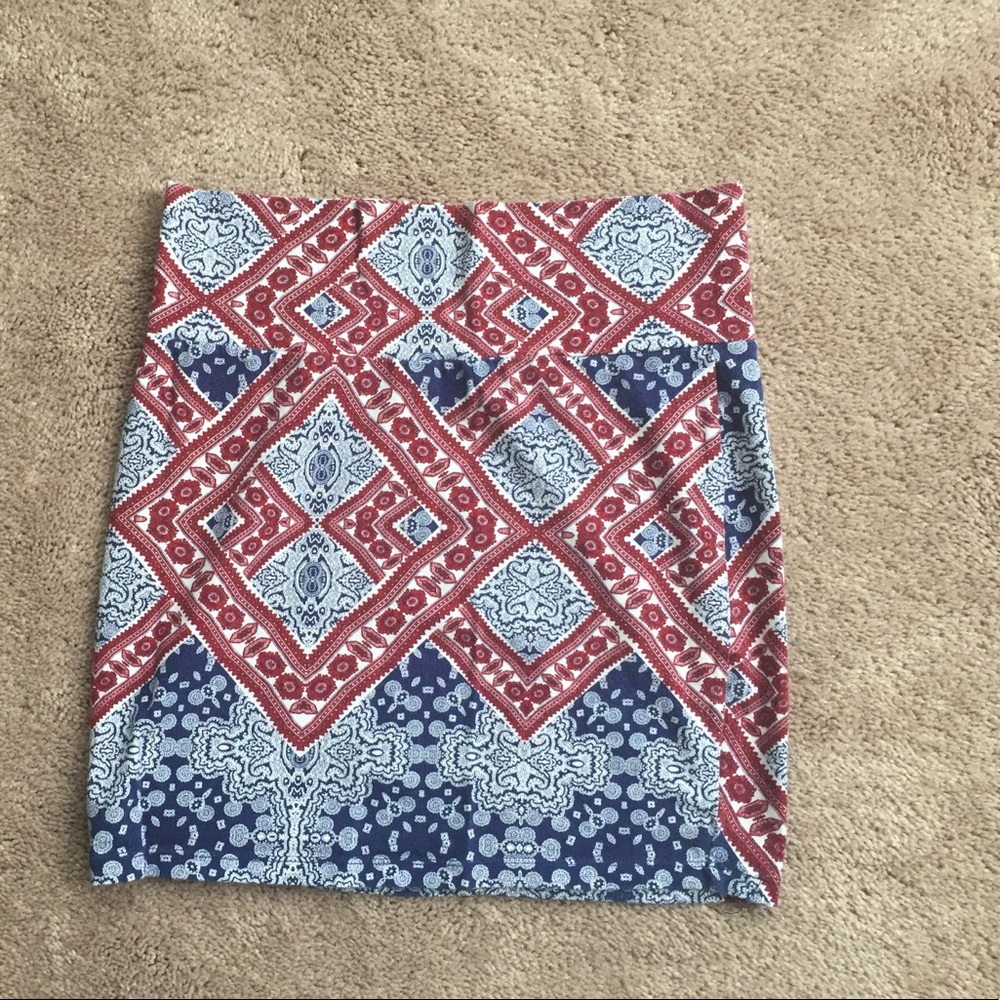 Patterned Mini Skirt