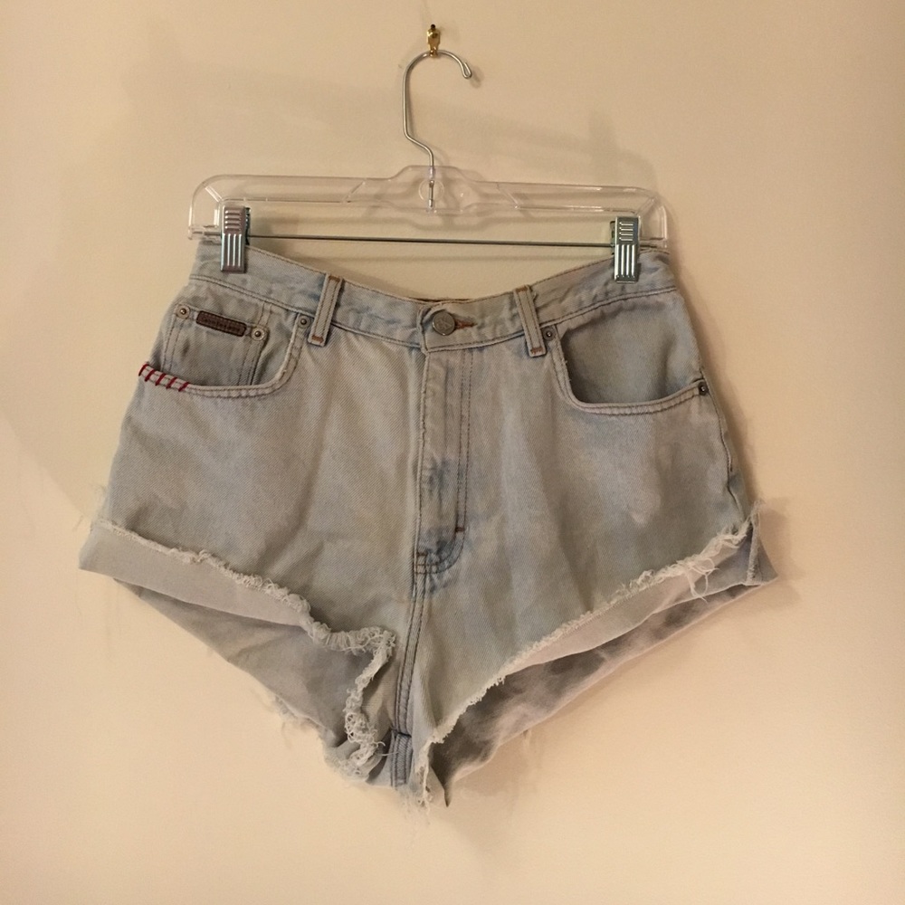 Light blue jean shorts
