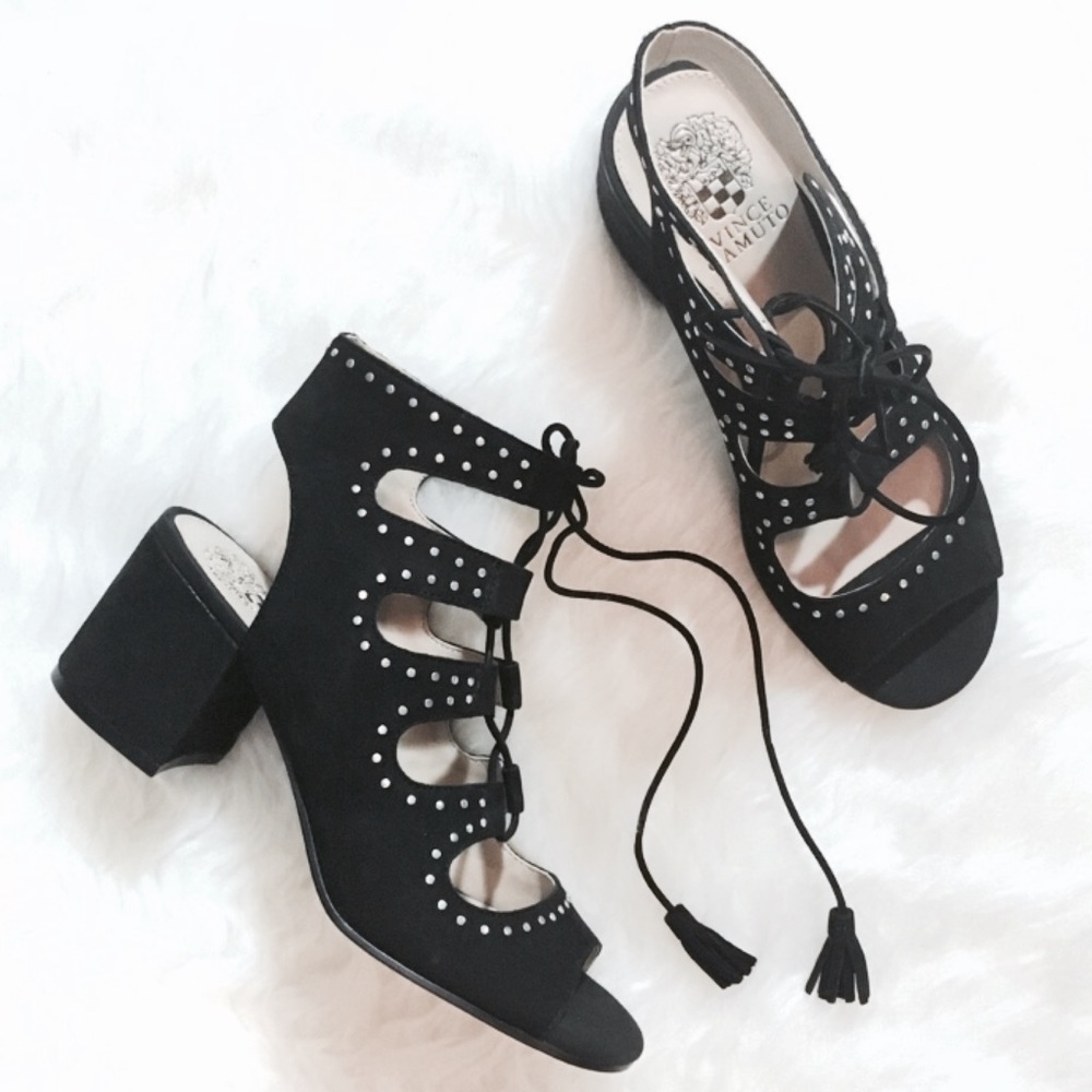 NWOT Vince Camuto Henley black lace up sandals