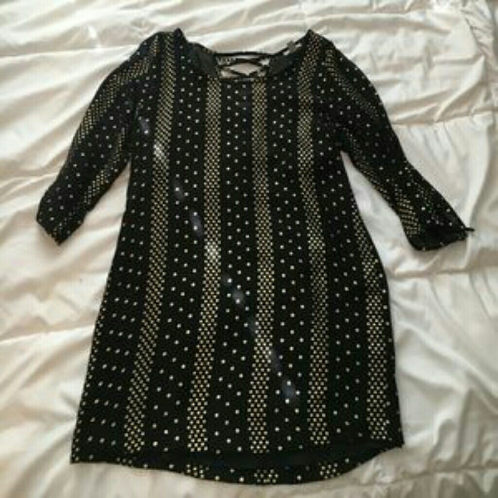 Urban Outfitters Ecote Black Mini Polka Dot Dress