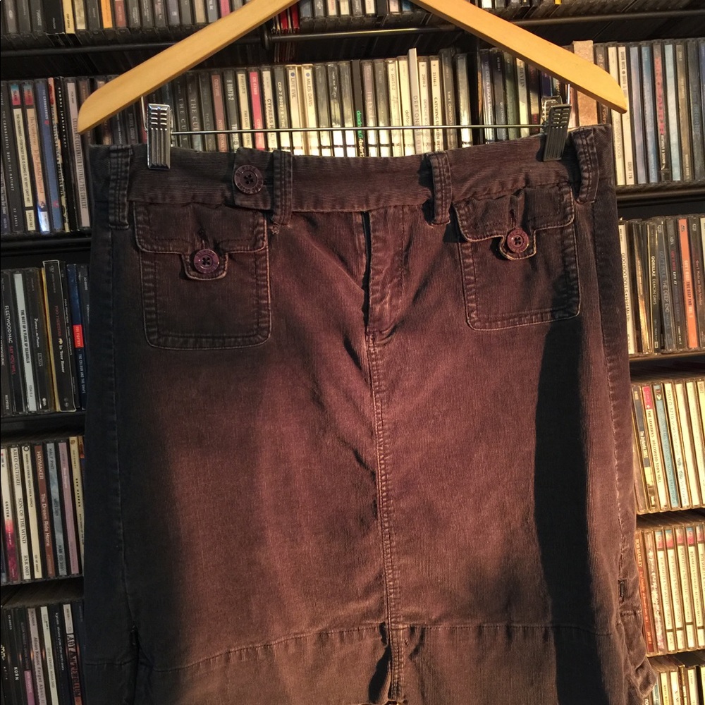 Anthropologie navy cord skirt, size 10