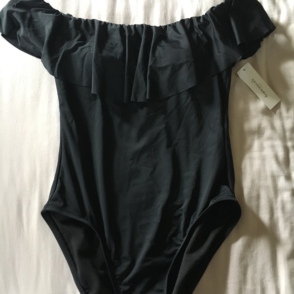 Other - Black off the shoulder bathing suit-☀️