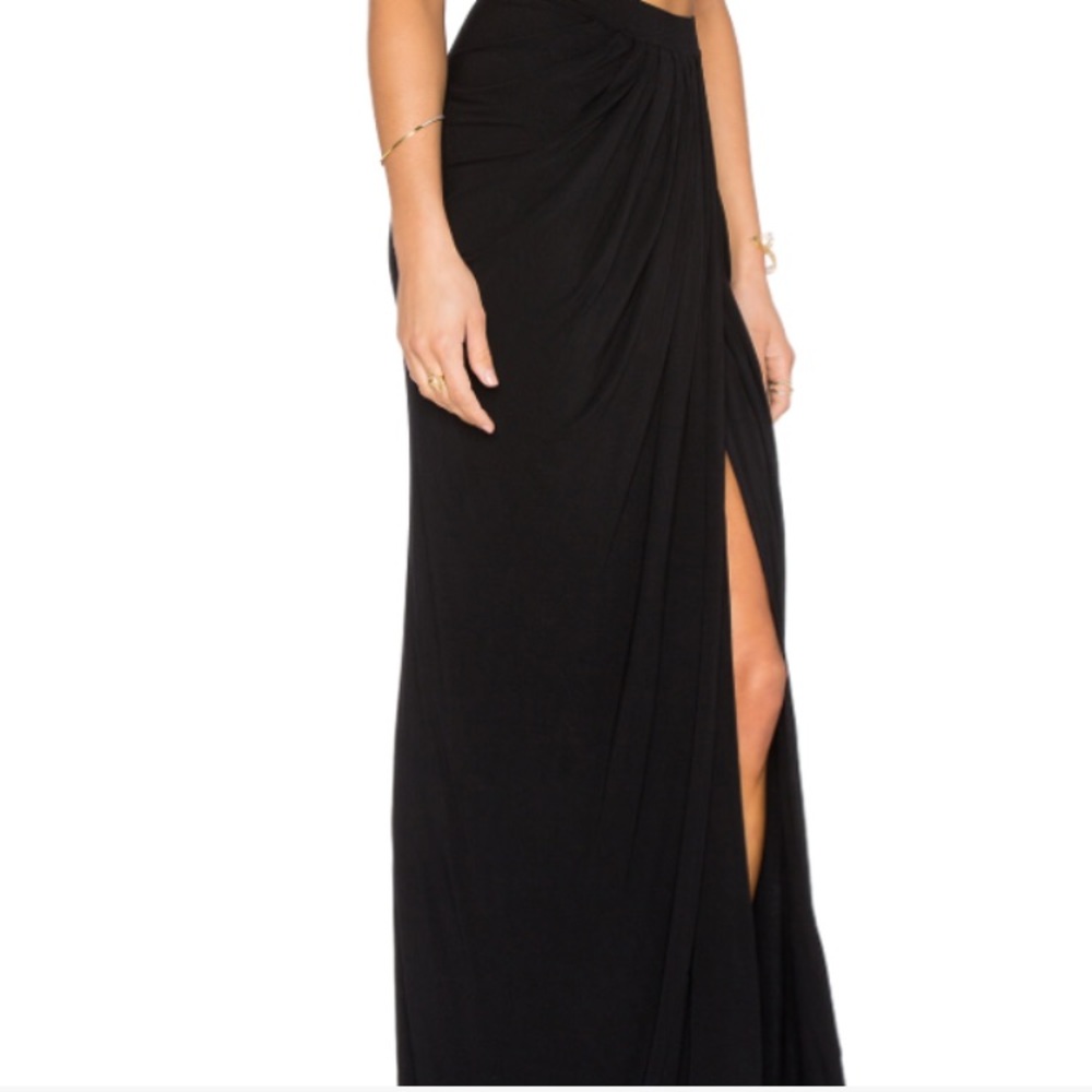 Young Fabulous Broke navy maxi skirt with slit 👯